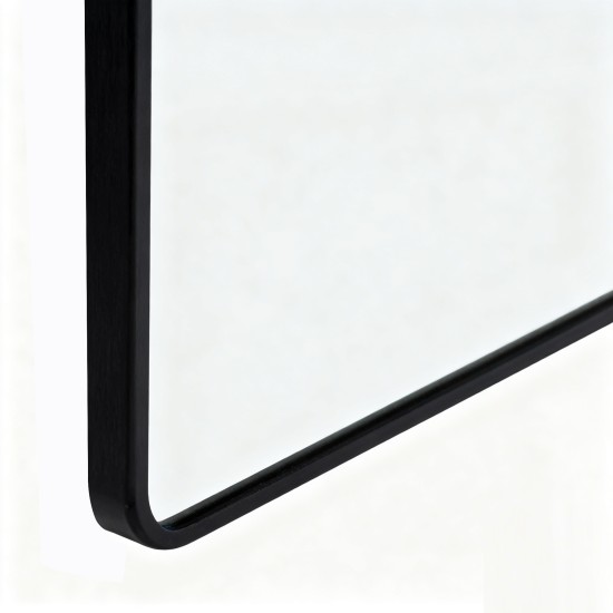 1200x800x20mm Black Aluminum Framed Rectangle Bathroom Wall Mirror